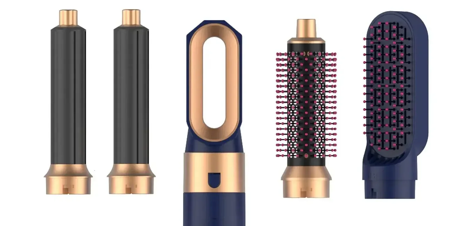 Multi Styler 5 in 1. Soft Smooth Comb, Air Wrap for Curling, Hot Air Comb & Pre-Shaped Nozzle for Quick Drying