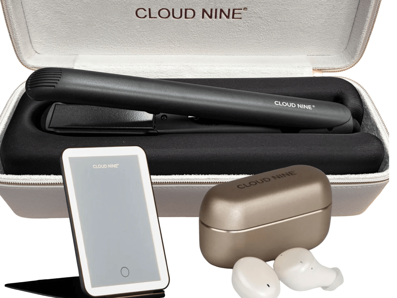 CLOUD NINE TOUCH Christmas Gift Set. Including Cloud Nine LED Mirror & Ear Pods.