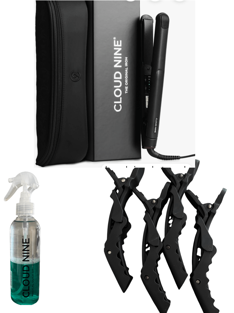 CLOUD NINE ORIGINAL Hair Straighteners Gift Set. With Clips and Magical Potion