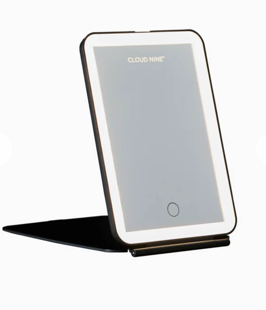 Cloud Nine Vanity LED Mirror – Black Travel Mirror